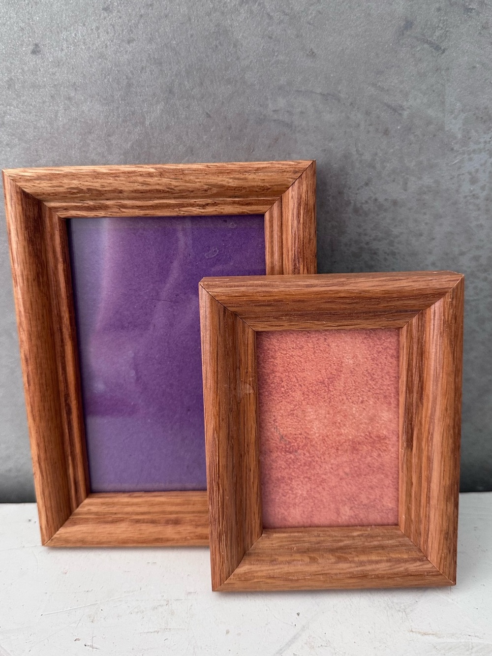 2 Vintage SOLID Wood Frame FREE STANDING 2.5X3.5 3.5x5